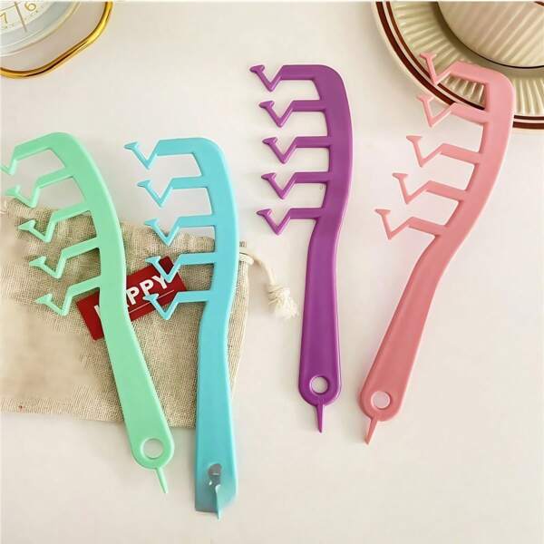 4pcZ-Shaped Hair Seam Comb Bangs Fluffy Styling Artifact High Cranial Top Fluffy Hair Root Hair Top Styling Artifact Portable Lazy Artifact Women's Hairstyle Retouching Essential" Hair Styling Tool