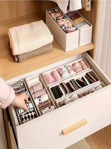 2/3/4PCS Underwear Drawer Storage Box, Foldable Fabric Wardrobe Organizer And Storage Space, Multi-Purpose Storage Space For Organizing Wardrobes, Vanity Drawer Partition Suitable For Baby Clothes, Bras, Scarves, Belts, Ties, Home Storage And Organization Summer Necessity For Women Storage Organizer Gift Travel