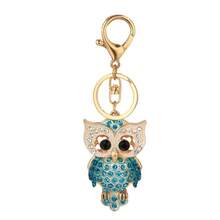 Creative Cross-Border Car Decor, Rhinestone Cartoon Owl Key Chain In Blue, Pink, Champagne, Metal Unisex Couple Keychains, Small Gifts For Girlfriends, Boyfriends, Colleagues, Birthdays, Parents, European And American Style School Letter Car Accessories Cute Goth Y2k Bag Accessories Lanyards With Id Holder Car Accessories Bag Charms - Multicolor - View 7