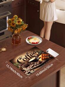 1pc Absorbent Drying Mat, Coffee Machine Mat, Handmade Coffee Pot Drainage Mat, Kitchen Countertop Dish Drying Mat, Breakfast Mat, Non-Slip Heat-Resistant Drainage Mat, Diatomite Drainage Mat, Conceals Stains, Super Drainage Mat, Easy To Clean Dish Rack Mat, Suitable For Kitchen, Dining Table, Cafe, Bar, Holiday, Party, Home Decor, Holiday Gift