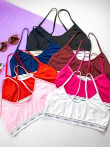 Kit 5 Women's Top Without Exposed Elastic Padding Gym Fitness Top - 彩色 - 查看 4