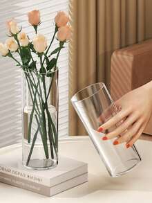 1入組透明玻璃花瓶/盆/水族箱，客廳和臥室的大型裝飾 - 無色 - 查看 3