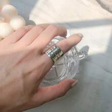 Vintage English Letter Open Ring, Fashion Versatile Classic Finger Ring