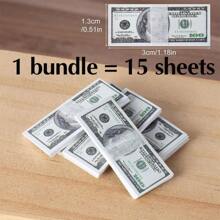 Set de 120/240/480 piezas de Billetes de dólar en miniatura escala 1:12 para decorar maquetas de casas de muñecas, escena, juego, decoración, accesorios de simulación de dinero en efectivo de 100 dólares