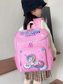 Fashionable New Cute Versatile Cartoon Unicorn Print Backpack, Children Backpack - Multicolor - View 2