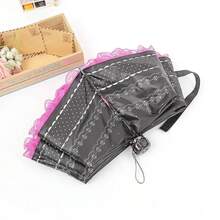 Vintage Lace Parasol Foldable Gothic Lolita Umbrella Rain Anti-Uv Protection Sunblock Umbrella Dome Photo Props Girls Parasol - Purple - View 4