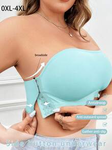 Plus Size Everyday Comfort Non-Wired Side-Hook Bra - Mint Green - View 3