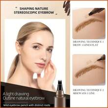 [MENDSMAN] Fine 4 Pronged Eyebrow Pencil, Natural 3D Eyebrow Effect, Creates Natural Eyebrow Makeup, Waterproof, Sweat-Proof, Long-Lasting And Non-Smudging, Easy Draw For Clear Eyebrows, Nice Gifts For Women, And For Valentine's Day