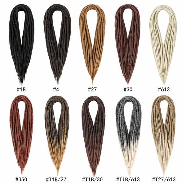 20 mechones de 24 pulgadas de extensiones de cabello trenzado sintético de doble punta | Trenzas rectas suaves y delicadas de 0.6 cm | Fibra resistente a altas temperaturas, pelucas de crochet reggae hechas a mano para mujeres | Estilo hip-hop