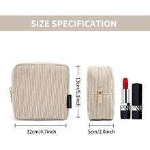 MAGEFY Bolsa de Maquillaje para Monedero Bolsa de Cosméticos Pana Linda Bolsa de Cosméticos para Mujer - Pequeño+Grande-Verde-2pcs - Ver 10