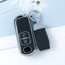 1 pieza Llavero lindo; 1 pieza Funda de llavero con control remoto de 2 botones accesorio compatible con CX-3, CX-5, CX-7, CX-9, Speed, Miata, MX5 - Cierre de lazo corto - Ver 5