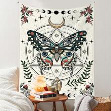 1 pezzo Arazzo in poliestere con farfalle colorate, stelle e luna celesti, decorazione da parete stile boho per soggiorno camera da letto, separatore d'ambiente, appeso da interni ed esterni, idea regalo unica