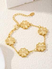 1 pièce Bracelet à trèfle à quatre feuilles chanceux élégant pour femme, bracelet en cristal guérisseur pour la guérison de l'énergie spirituelle, convient pour un port quotidien, cadeau idéal pour la petite amie, l'épouse ou la partenaire