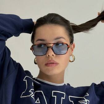 1pc Women's Bohemian Style Retro Aviator Glasses, Suitable For Vacation And Daily Wear For Summer Beach Vacation,Outdoor,Travel