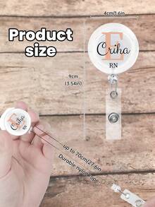 个性化胸牌卷轴，定制护士伸缩胸牌夹，护士ID卡扣挂绳胸牌夹，注册护士ID胸牌，员工礼物，听诊器731，个性化装饰品，个性化礼物，节日礼物，护士节