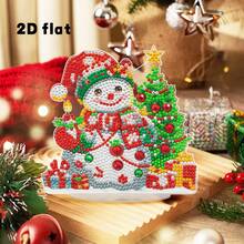 DIY Round Diamond Snowman Shaped Diamond Painting Kit, Sparkling Acrylic Snowman Model, Handicraft Fun, Mosaic Handicraft Art, Desktop Stand, Room Home Decor, Holiday Celebration Decor, Unique Gift - Multicolor - View 6