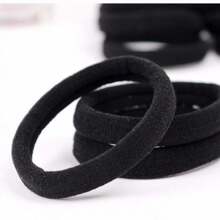 100pcs Black Seamless Elastic Hair Ties For Women, Durable No Crease Hair Bands Ponytail Holders Hair Elastics Hair Rubber Bands Scrunchies Hair Rope
