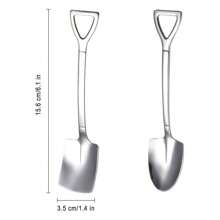 2/4/6/12PCS Shovel Spoons Stainless Steel Spoon, Colorful Ice Cream Scoop, Reusable Spoon, Dessert Scoop, Mini Coffee Spoons, Small Spoons For Dessert,Tea, Appetizer, Home Kitchen Party Restaurant Party Supplies,School Supplies