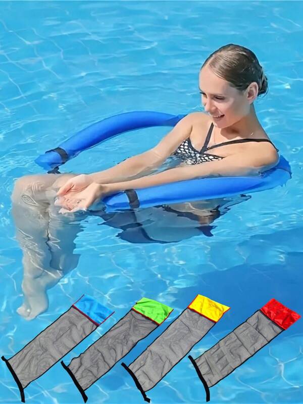 1/2 piezas Sillas flotantes de red de color aleatorio cómodas y hamacas para piscina | Equipo de flotadores inflables duraderos para relajarse, nadar y disfrutar con estilo en la piscina - Diseño de red ajustable para adultos, juguetes y accesorios ideales de verano para la piscina (Material resistente y de secado rápido)