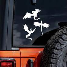 Decal Rồng Bay Bằng Nhựa Vinyl Bền - Thiết Kế Màu Đen Bóng Mượt Cho Xe Hơi, Máy Tính Xách Tay, Xe Tải, Tường, Thích Hợp Cho Mọi Bề Mặt Nhẵn - Một cỡ - Xem 7