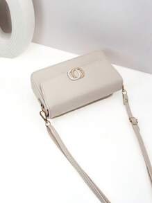 MINGYOU Nueva billetera mini tipo mensajero con bordado de moda, cierre de cremallera doble, gran capacidad y función múltiple para teléfono móvil, dulce y bonito bolso tipo mensajero exquisito para estudiantes jóvenes y mujeres, adecuado para compras, citas y regalo
