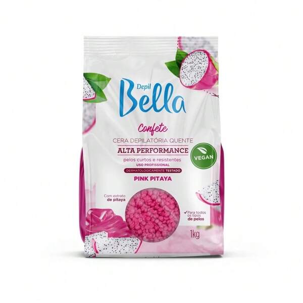 Cera Confete Chocolate Branco, Mel ou Pink Pitaya Depil Bella 1KG