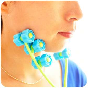 Floral Face Massage Roller - V-Shape Lifting And Firming Beauty Tool, Alcohol-Free, Battery-Free