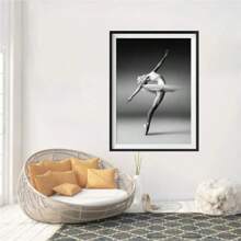 1/3PCS Optional Frame Posters Wall Arts Modern Black And White Ballet Ballerina Posters Home Decor For Living Room ,Wall Art With Frame