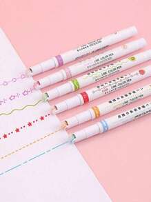 1 Stück / 3 Stücke / 6 Stücke / 8 Stücke / 12 Stücke geschwungener und wellenförmiger Designmarkerstift, Spitzenstifte, wellenförmige Blumenhighlighter, DIY Umrissgeschwungene Stifte, geeignet für Handbücher und Zeichnungen, sowie Stifte für Jugendliche und Erwachsene, Lernspielzeug für Büro, Zeichnen, Marker, Schreibwaren, Jungen, Mädchen, Strumpfstopfer, Markerstifte, Spielzeug, Schreibwaren