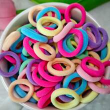 200pcs/Pack Mixed Color Mini Scrunchies, Black/Red/Candy Color, Y2K Style, Versatile Minimalist Solid Color Hair Ties, Suitable For Hair Styling And Outfit Matching