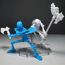 1pc DIY Swinging Skeleton Statue, Multi-Color Collectible Desktop Decor, Complex Design With Unique Accessories, ABS Resin Figurine For Home Decor, Jointed Skeleton Mannequin Model
