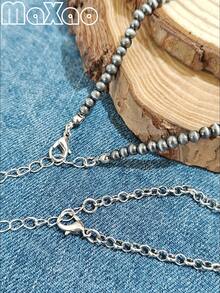 Women's Retro Style Double Layer Necklace With Pearls, Suitable For Daily Wear - Vintage Bull Head Double Layer Necklace - View 3