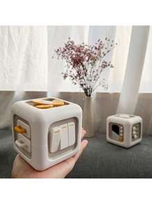 6 Sided Cube Toy Busy Ball, Sensory Education Activity, Finger Training Toy, White, Made Of ABS Material, For Kids, Boys And Girls Birthday Gift