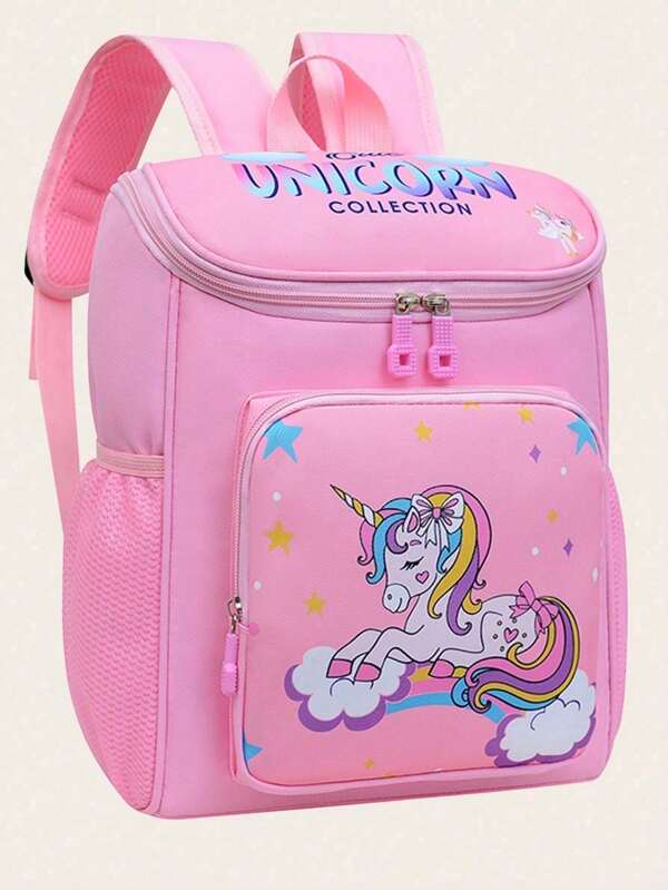 Fashionable New Cute Versatile Cartoon Unicorn Print Backpack, Children Backpack