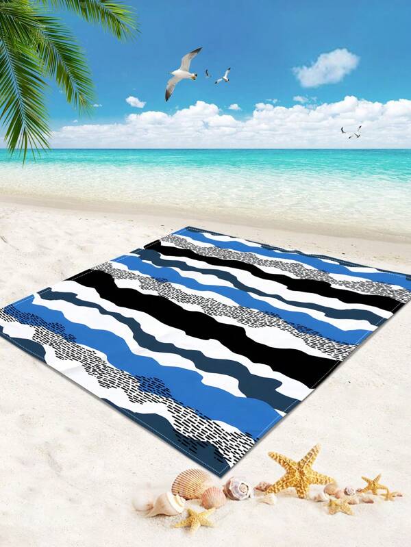 1pc Newly Designed Outdoor Waterproof, Sand-Proof Digital Printed Picnic Mat/Beach Towel, Fashionable & Fresh Pattern, Suitable For Camping And Picnicking