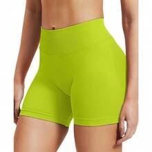 Women Workout Impact Shorts 3.6"/ 4.5"/ 6" Scrunch Butt Lifting Gym Seamless Booty Biker Shorts - Tender Shoots - View 3