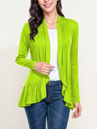 Top informal bohemio de manga larga xally 79 con cuello de béisbol y largo regular para mujer con tejido elástico medio y diseño de dobladillo dividido.