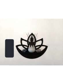 Étagère en bois flottante de Bouddha de lotus - Étagère à cristaux - Étagère d'accentuation - Étagère à plantes Décoration murale - Étagère d'affichage de cristaux - Décoration de maison, chambre à coucher, salle de séjour
