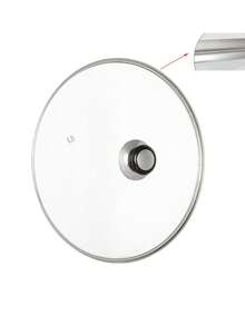 1pc Glass Pot Lid Stainless Steel Explosion-Proof G-Shaped Lid Anti-Scalding Visualization Soup Pot Universal Pot Lid Home - Silver - View 3