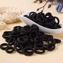 500pcs/Set High Elastic Black Simple Versatile Cute Hair Scrunchies, Mother's Day Gift Hair Ties Ponytail Holders Hair Elastics Hair Rope