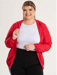 Women's Plus Size Windbreaker Jacket G1 To G6 Lightweight Stylish Comfortable Everyday Hiking Sports Winter - 紅色 - 查看 4