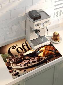 1pc Absorbent Drying Mat, Coffee Machine Mat, Handmade Coffee Pot Drainage Mat, Kitchen Countertop Dish Drying Mat, Breakfast Mat, Non-Slip Heat-Resistant Drainage Mat, Diatomite Drainage Mat, Conceals Stains, Super Drainage Mat, Easy To Clean Dish Rack Mat, Suitable For Kitchen, Dining Table, Cafe, Bar, Holiday, Party, Home Decor, Holiday Gift