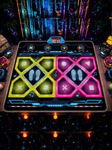 1 Pc High Quality Dual Dance Mat, Electronic Dance Mat, Dance Game Pad, Improves Hand-Eye Coordination, Anti-Slip Design For Dancing, Built-In 5 Music Tracks, 3 Adjustable Levels, 8 LED Lights, Volume Control, Foldable For Easy Storage, PE Surface For Easy Cleaning, Fun Workout Gift For Holidays, Birthdays