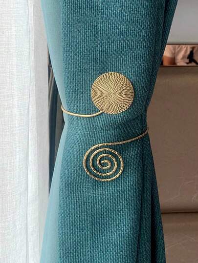 1件/2件金属窗帘扣窗帘绑带窗帘固定器适用于客厅卧室装饰窗帘扣窗帘绑带家居装饰