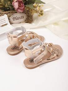 Sandalias planas nuevas para niños 2025, de moda y versátiles, con doble correa de , sandalias para niñas con diseño de cruce