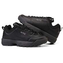 White Casual Women's Men's Platform Tractor Sneakers JS SHOES - 黑色 - 查看 3