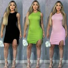 Women's Short Tank Dress With Slit