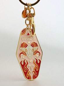 1 件复古 12 生肖金属珐琅钥匙扣,适合作为送给家人、朋友、同事、合作伙伴的礼物,完美的生日礼物汽车配件包魅力学校可爱哥特 Y2k - 星座 - 查看 18