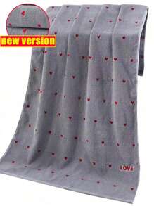 Valentine's Day Heart & Love Embroidered Towel Set, Adult Couples Bath/Hand Towel, Personalized Gifts, Soft & Absorbent For Outdoor Pool, Home Use, 1pc Towel Or 1pc Bath Towel Or 1 Set Home Bathroom Decor Back To School For Beauty Salon Home Bathroom