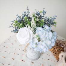 1SET Elegant Artificial Flower Bouquet, Bridal Bridesmaid Bouquet For Home Decor, Birthday, Table Centerpiece - Versatile Living Room Decoration For Christmas, Easter, Thanksgiving, Valentine's Day, Mother's Day And Graduation Season - Container Not Included, Wedding Bouquet